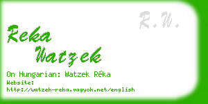 reka watzek business card